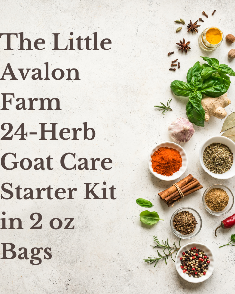 24-Herb Goat Care Starter Kit in 2 oz Bags by Little Avalon Farm with Bonus Digital Content!