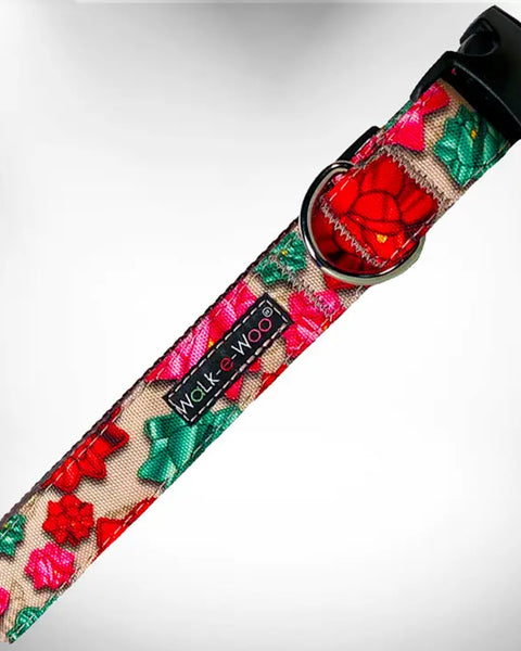 Walk-e-Woo Dog Collar: Mayan Flowers