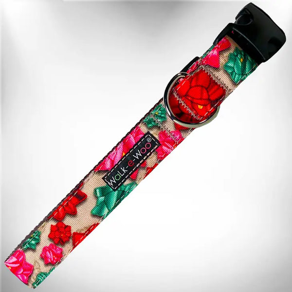 Walk-e-Woo Dog Collar: Mayan Flowers