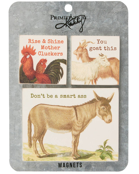 Animal Puns Magnet Set