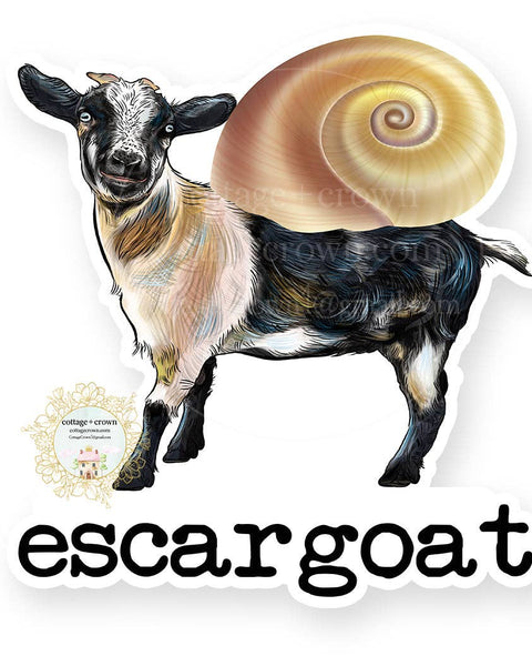 Goat Escargoat Vinyl Decal Sticker - Farm Animal