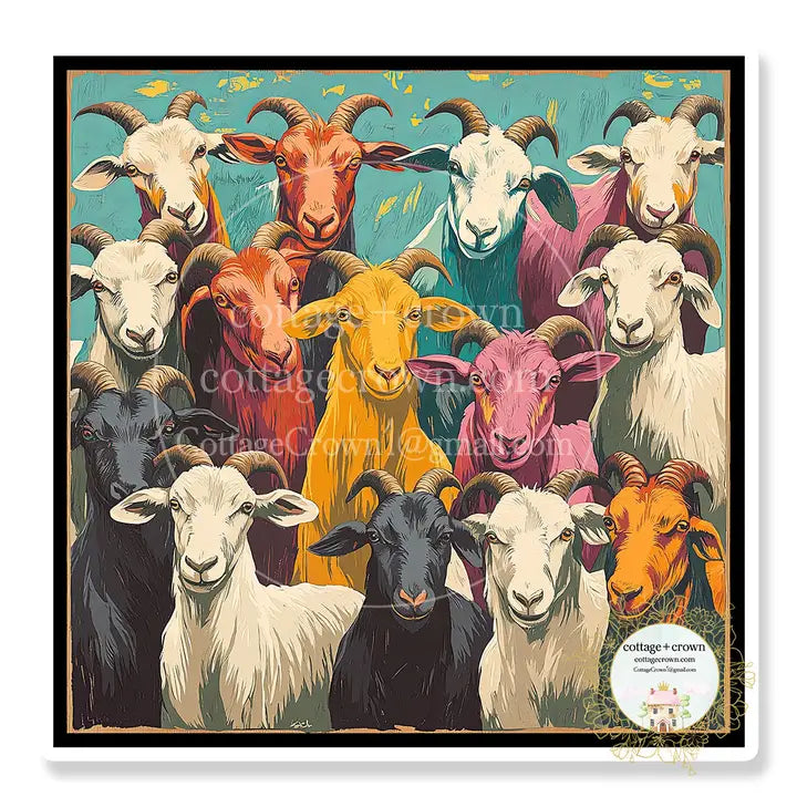 Gaggle of Goats Vinyl Sticker