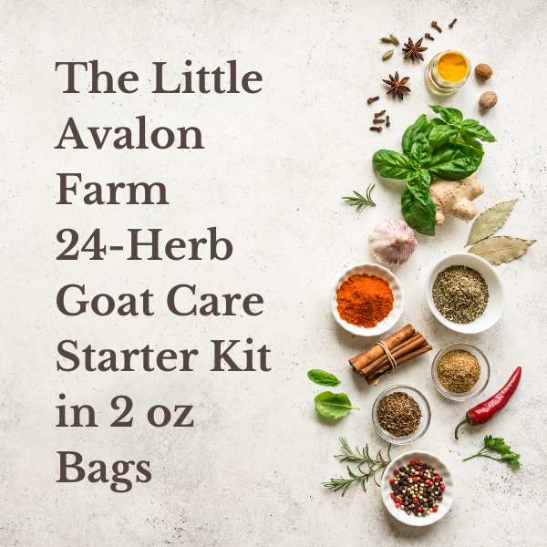 24-Herb Goat Care Starter Kit in 2 oz Bags by Little Avalon Farm with Bonus Digital Content!