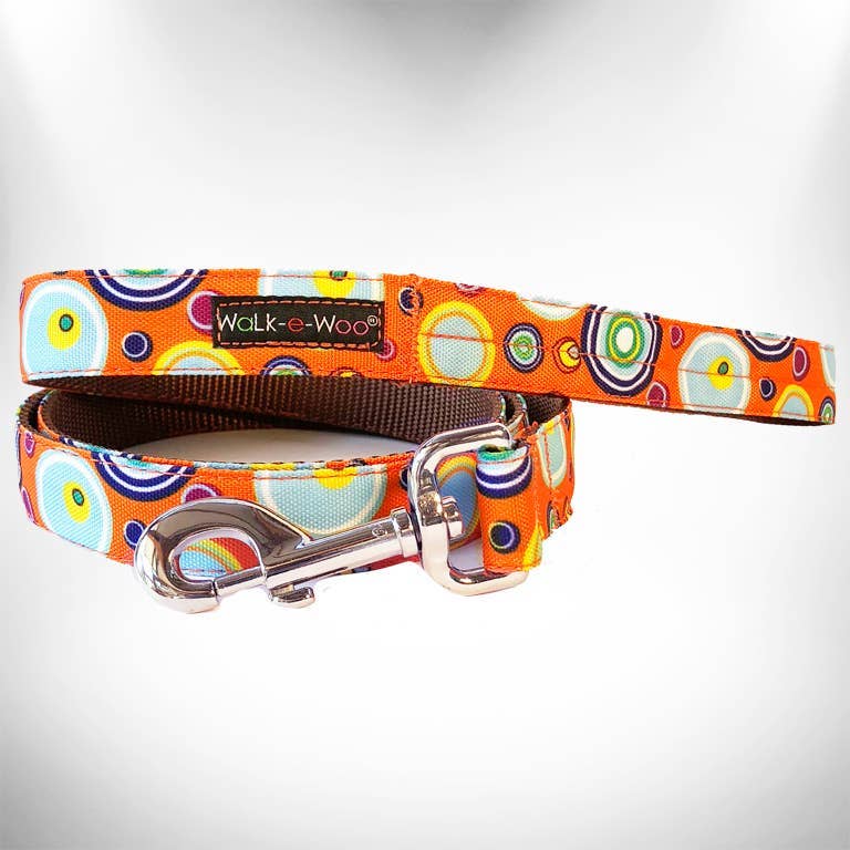 Walk-e-Woo Dog Collar: Orange Martini