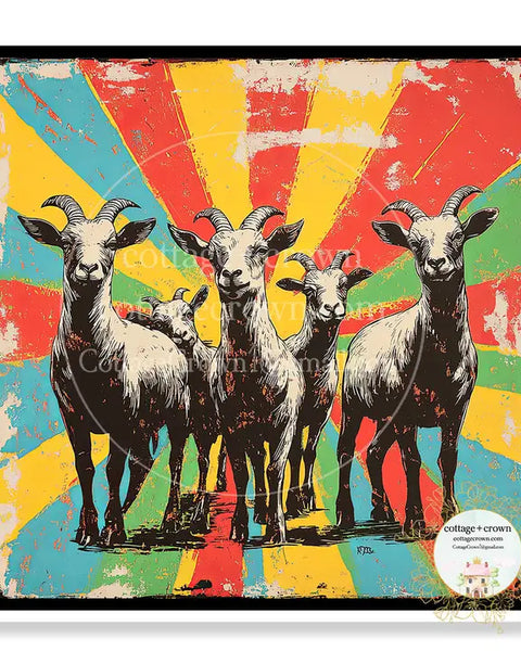 Psychedelic Goats Vinyl Sticker