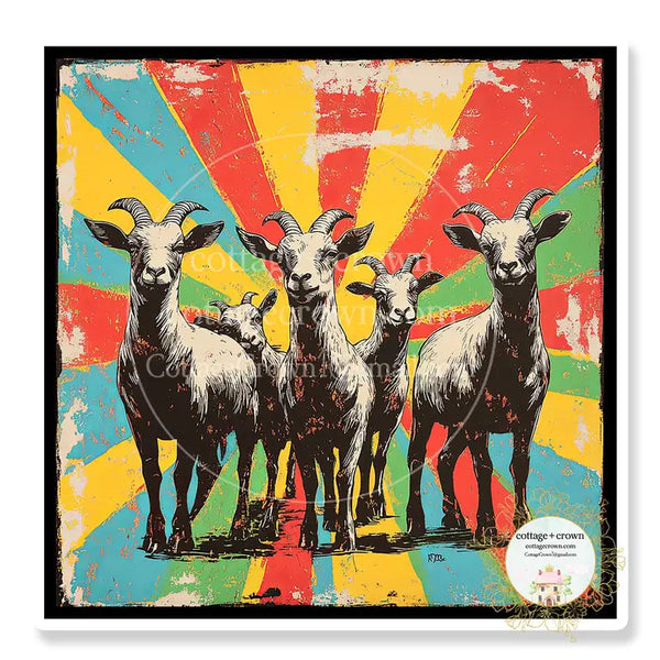 Psychedelic Goats Vinyl Sticker