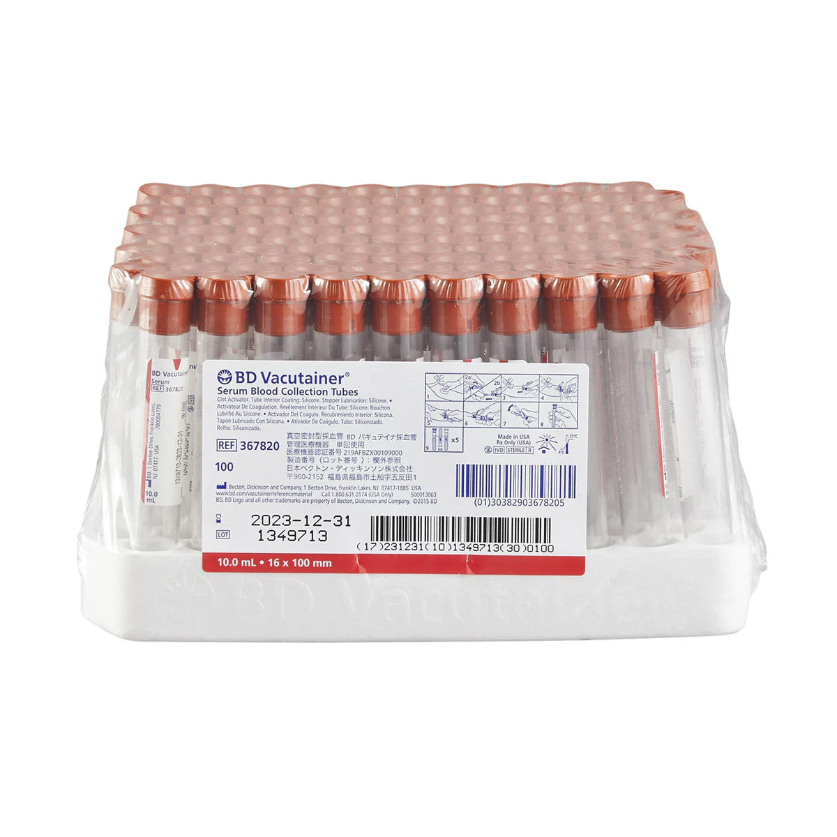 BD Vacutainer Serum Blood Collection Tube - Red Top