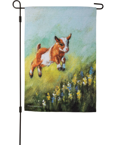 Jumping Goat Garden Flag