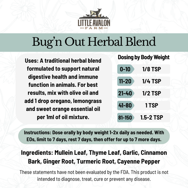 Bug’n Out Herbal Powder Blend for Animal Wellness Support 4oz