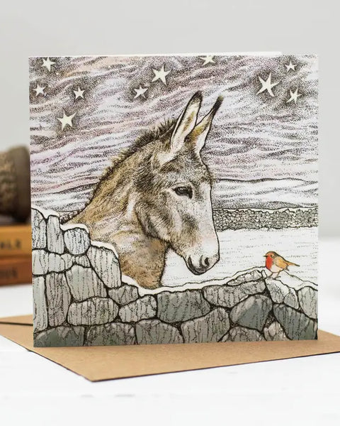 Donkey and Robin Greeting Card