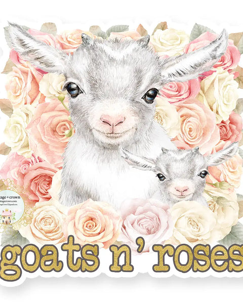 Goats N' Roses Vinyl Decal Sticker