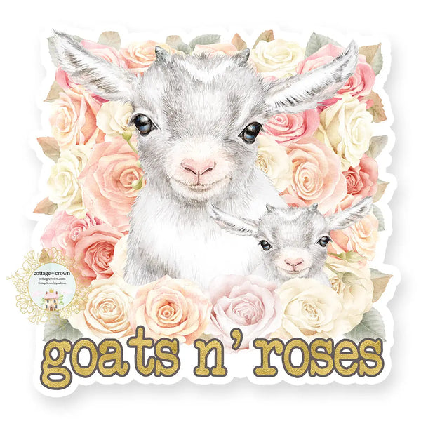 Goats N' Roses Vinyl Decal Sticker