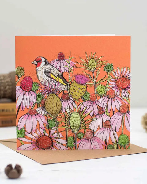 Goldfinch and Coneflowers Greeting Card