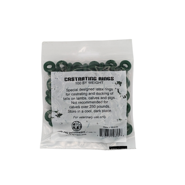 Green Castration Bands (Green Cheerios) for Banding Tool 100-Pack