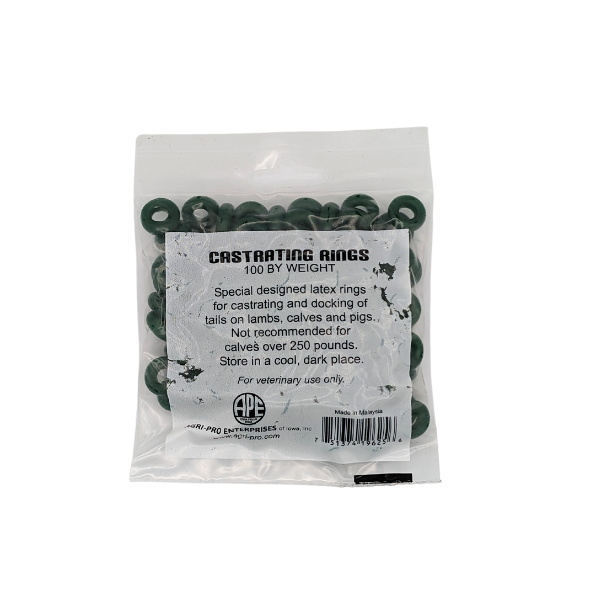 VET.PLUS Latex Castration Rings For Lambs & Calves - Orange, 100 Count Package