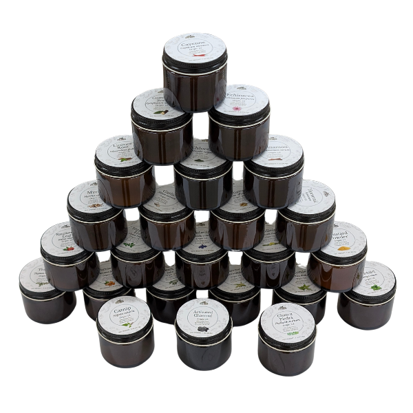 24-Herb Goat Care Starter Kit by Little Avalon Farm in Amber Glass