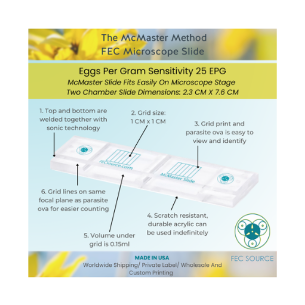 McMaster Method Slide for Fecal Egg Count Testing