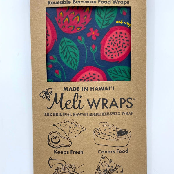 Reusable Beeswax Wraps-Meli Wraps 3 Packs Case in Dragonfruit Print