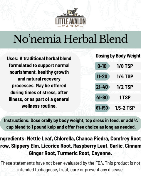 No'nemia Herbal Powder Blend for Animal Vitality Support 4 oz