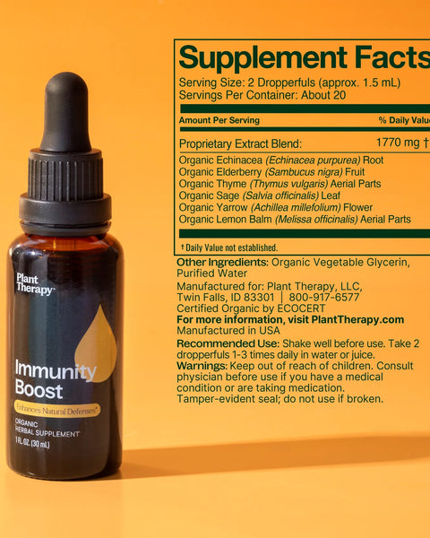 Plant Therapy Immunity Boost Organic Herbal Supplement 1 fl oz (30mL)