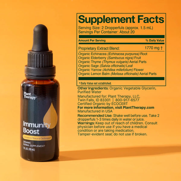 Plant Therapy Immunity Boost Organic Herbal Supplement 1 fl oz (30mL)