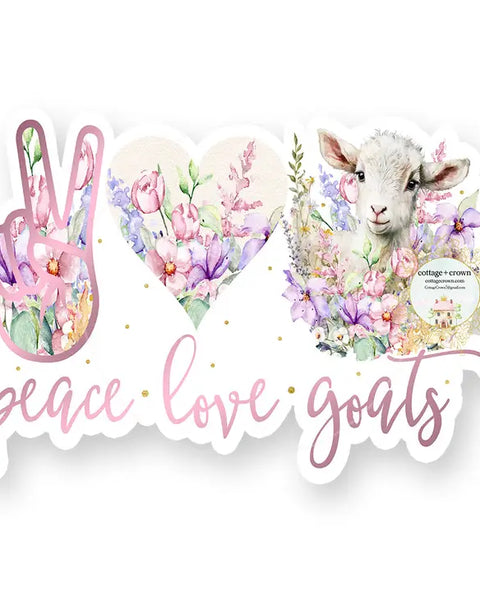 Peace Love Goats Vinyl Decal Sticker