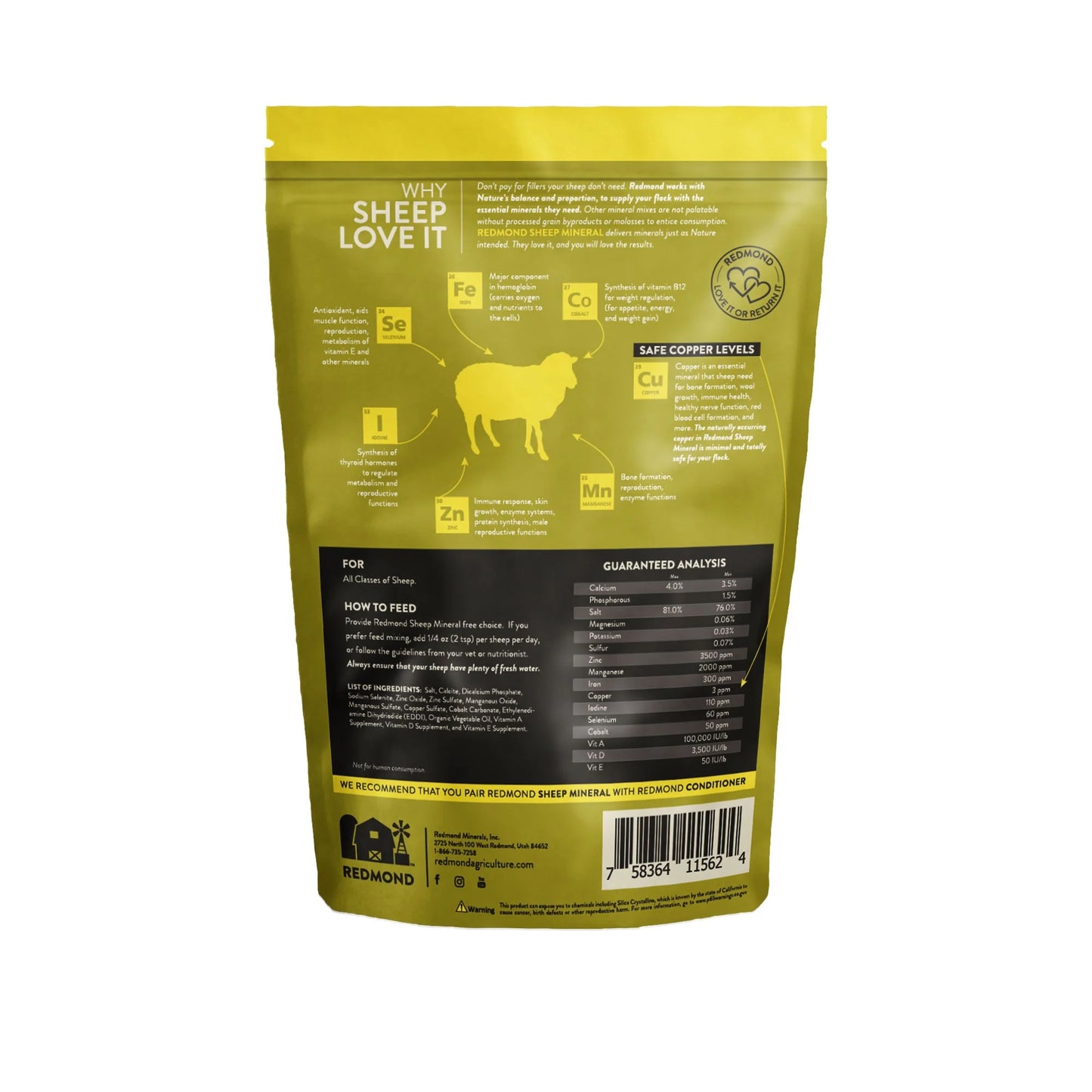 Redmond Premium Sheep Mineral 5 Pounds