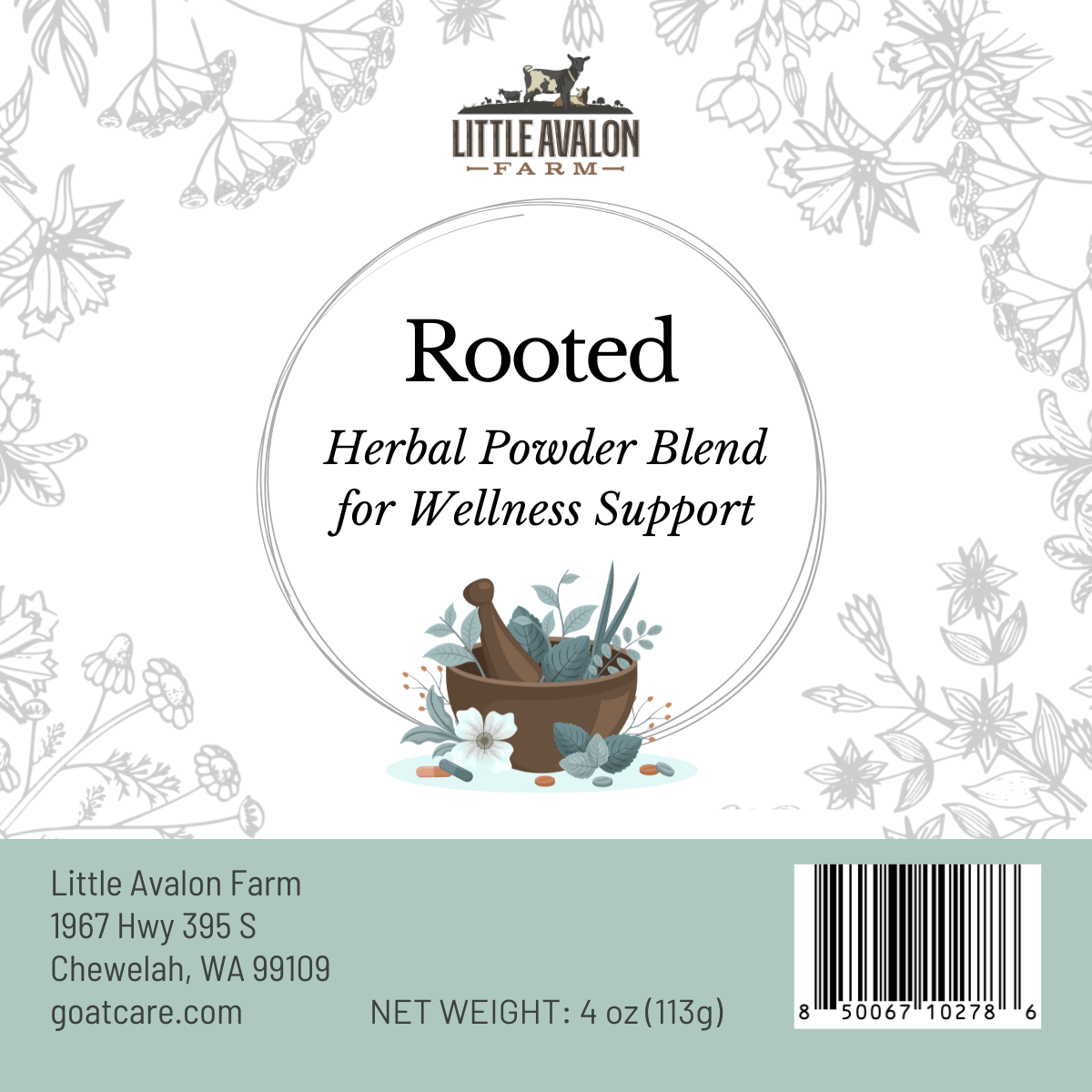Rooted Herbal Powder Blend | Skeletal & Tissue Support for Animals 4 oz