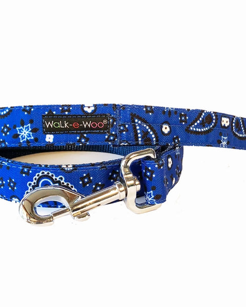 Walk-e-Woo Dog Collar: Blue Bandana