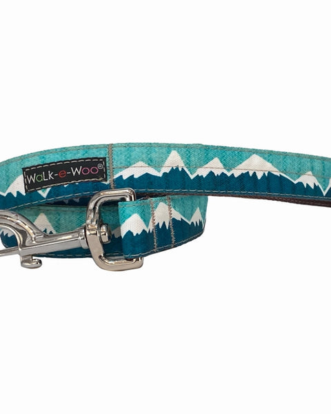 Walk-e-Woo Dog Collar: Snowcap Mountains Wintergreen