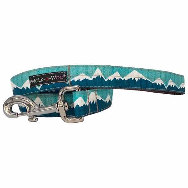 Walk-e-Woo Dog Collar: Snowcap Mountains Wintergreen