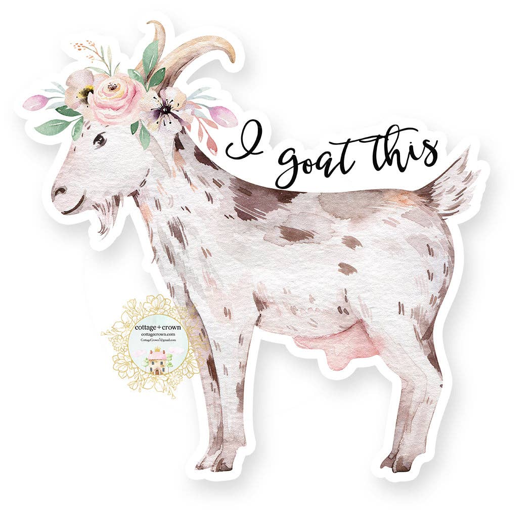 I Goat This Farm Animal Watercolor Vinyl Decal Sticker