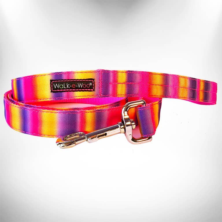 Walk-e-Woo Dog Collar: Pink and Purple Tie Dye