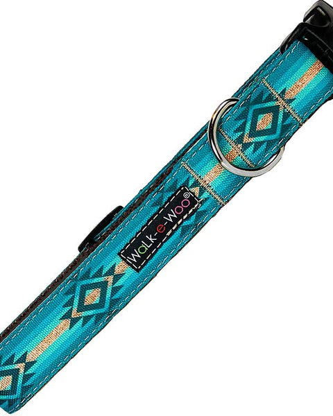 Walk-e-Woo Small Dog Collar: Turquoise Sky