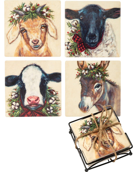 Merry Farm Coaster Set