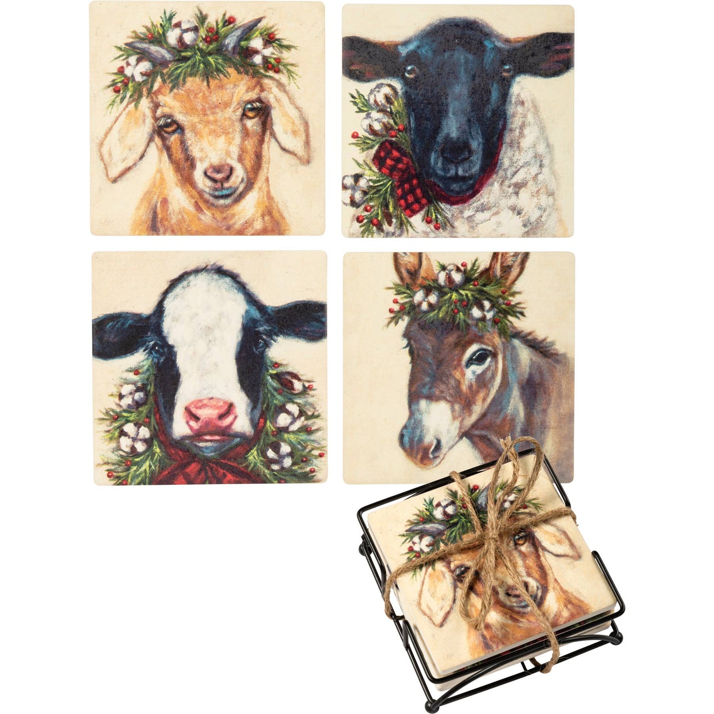 Merry Farm Coaster Set