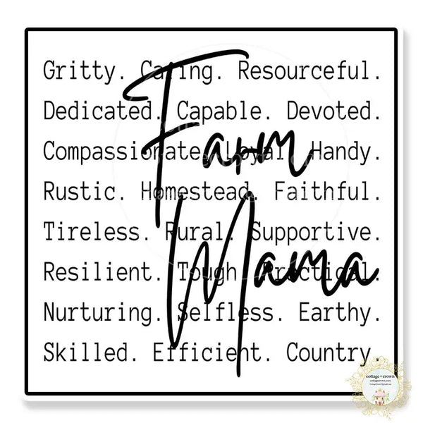 Farm Mama Vinyl Decal Sticker