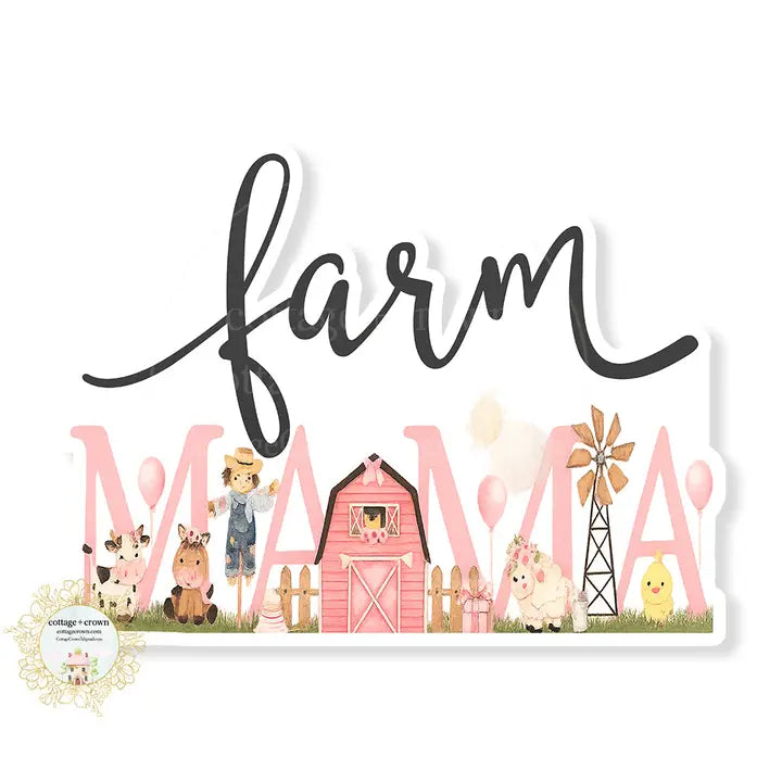 Farm Mama Vinyl Decal Sticker with Barn