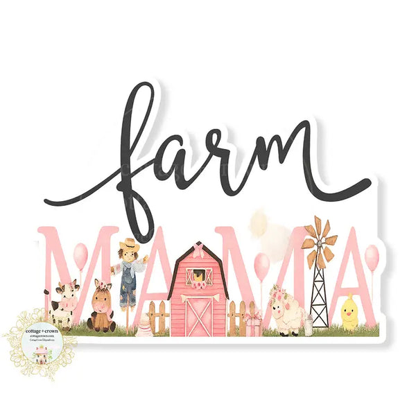 Farm Mama Vinyl Decal Sticker with Barn
