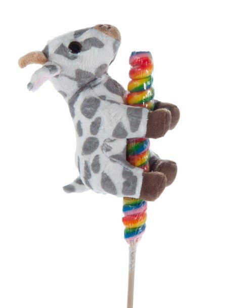 6" (15cm) Lollyplush Goat w/ 14" Rainbow Lollipop