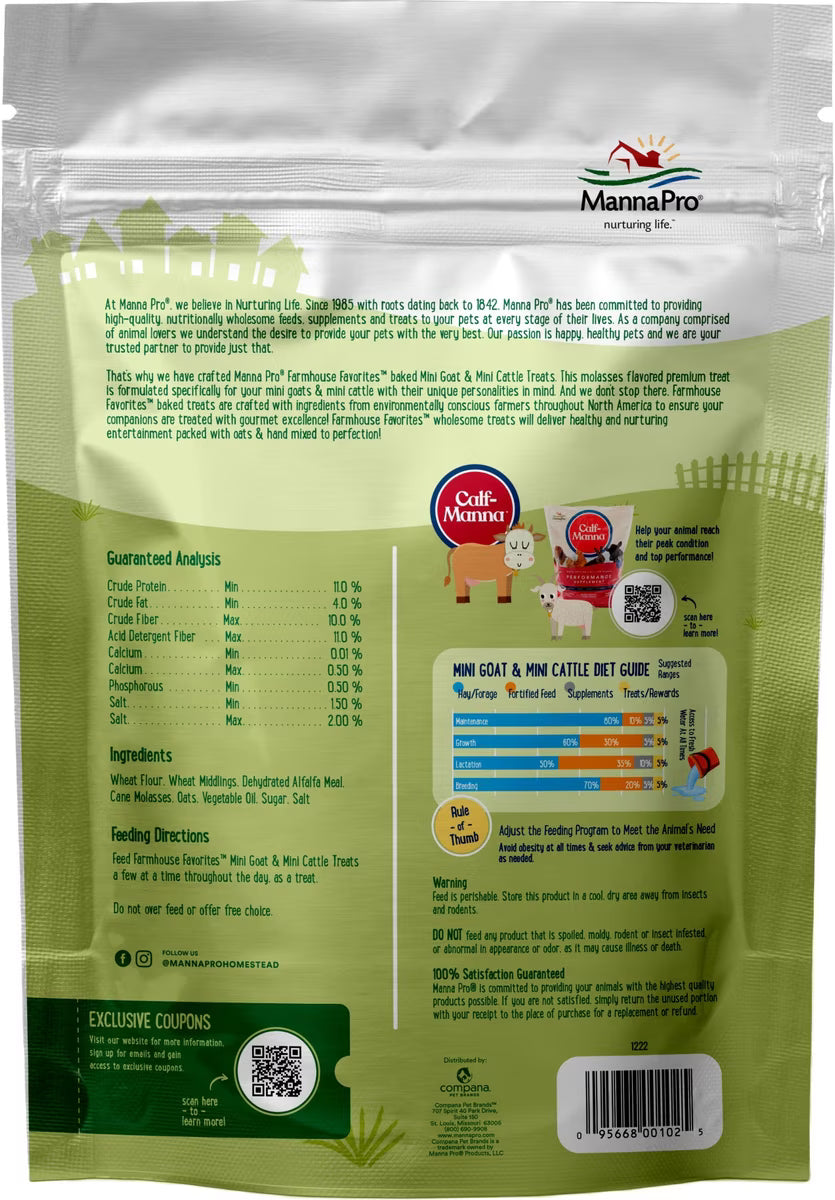 Goat Training Treats | Manna Pro Farmhouse Favorites Mini Treats, 3lb Bag