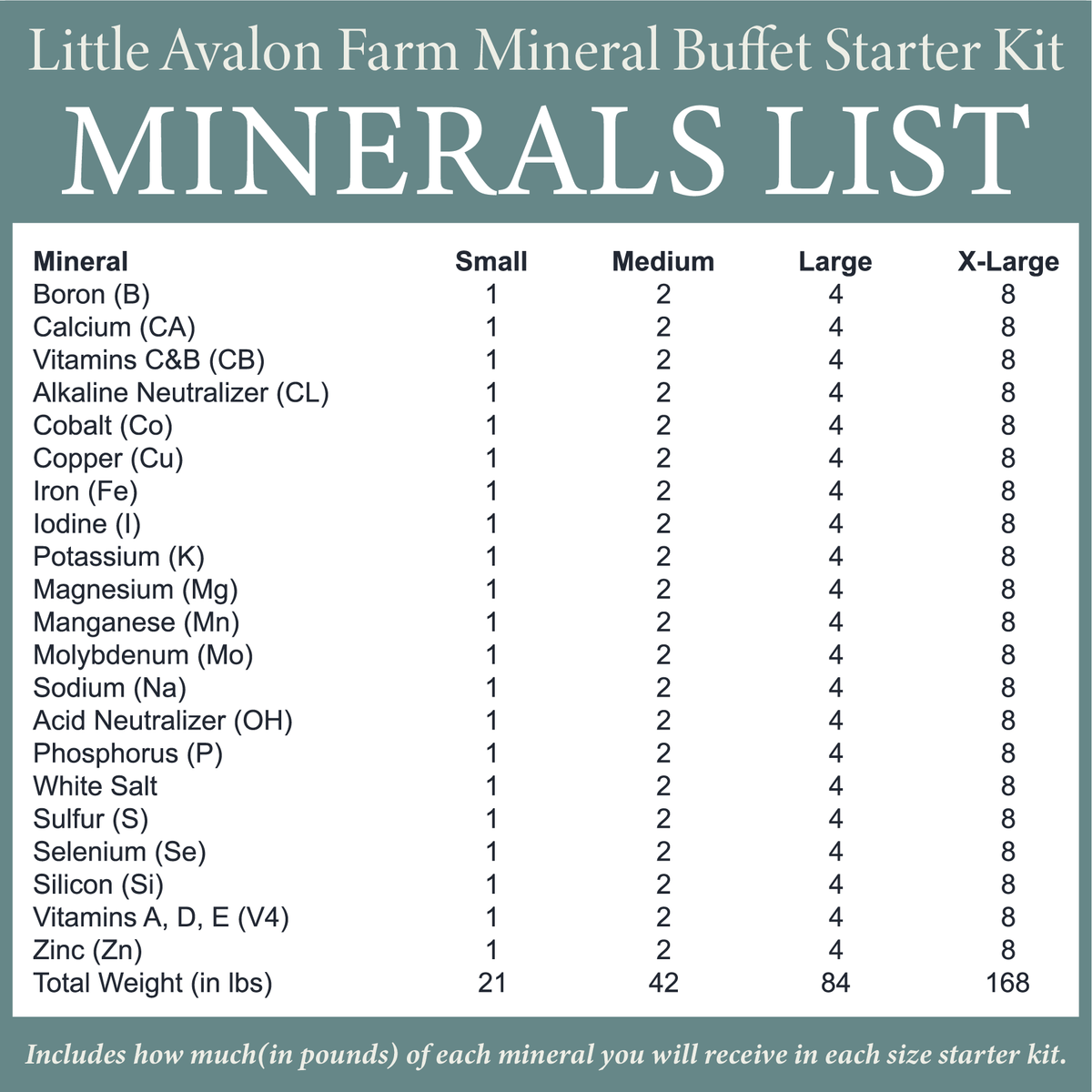 The COMPLETE Mineral Buffet Starter Kit 20 Minerals (non-GMO) + Salt